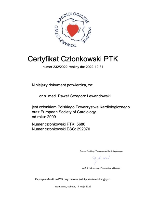 Kardiolog Słupsk - Paweł Lewandowski - PTK